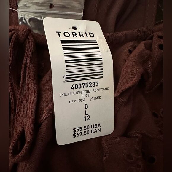 Torrid Eyelet Ruffle Tie Front Tank Top - Picture 5 of 6